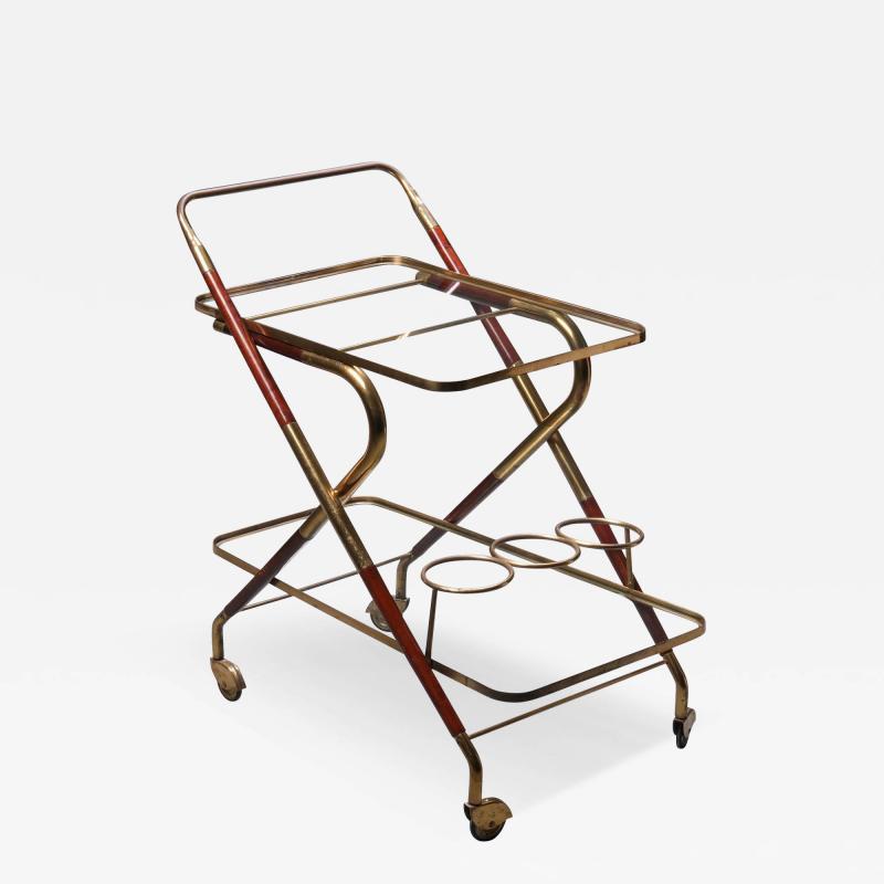 Cesare Lacca Grappa Trolley by Cesare Lacca in Glass Brass and Metal Italy 1950 s