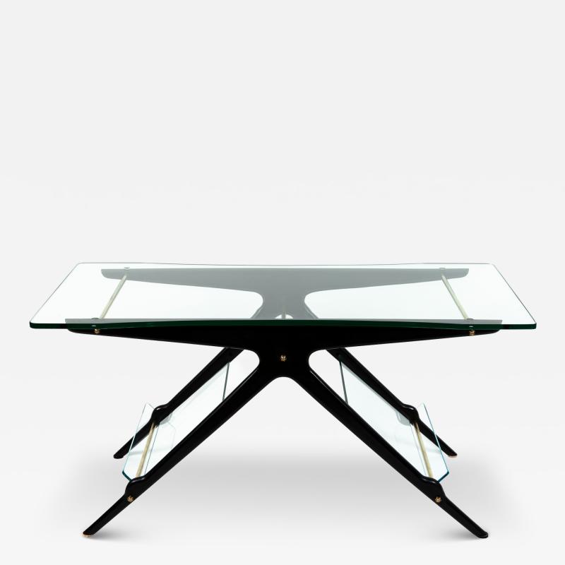 Cesare Lacca Mid Century Italian Coffee Table With Magazine Rack