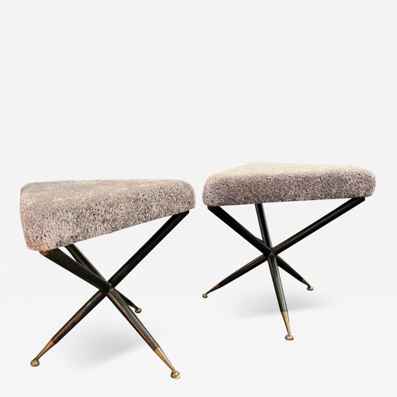 Cesare Lacca Pair Cesare Lacca triangular stools or ottomans