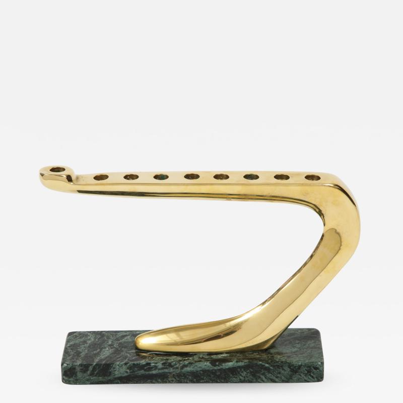 Chaim Gross Chaim Gross Modernist Brass And Marble Menorah