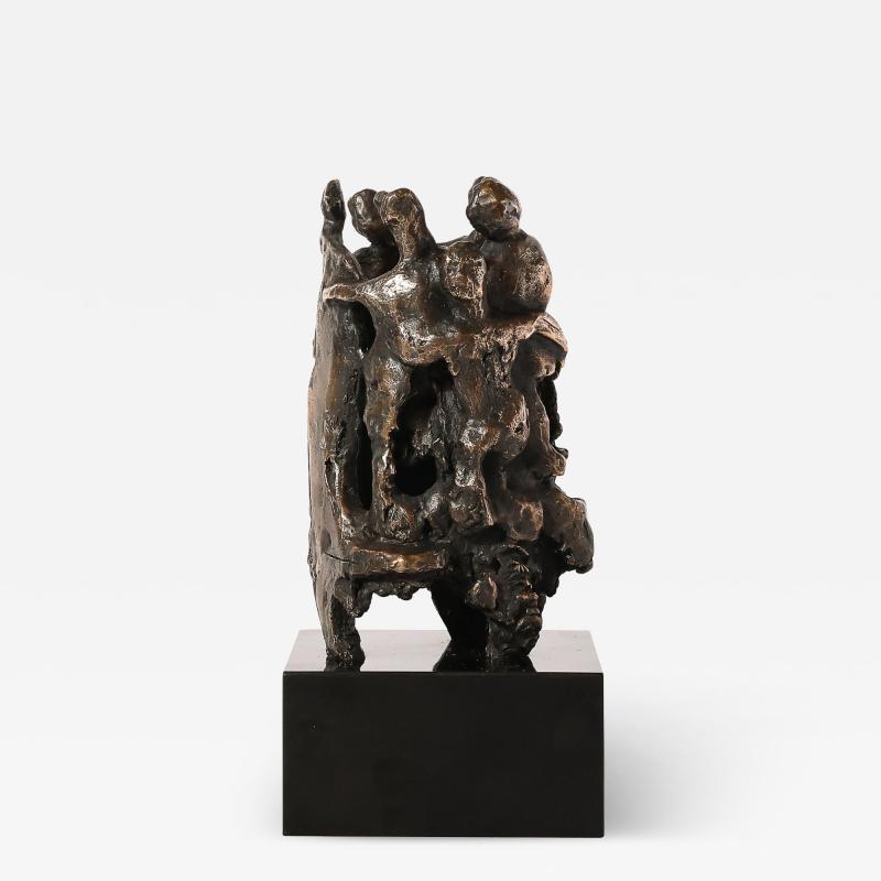 Chaim Gross Mid Century Original Bronze Sculpture Figures in Hora Dance Signed Chaim Gross