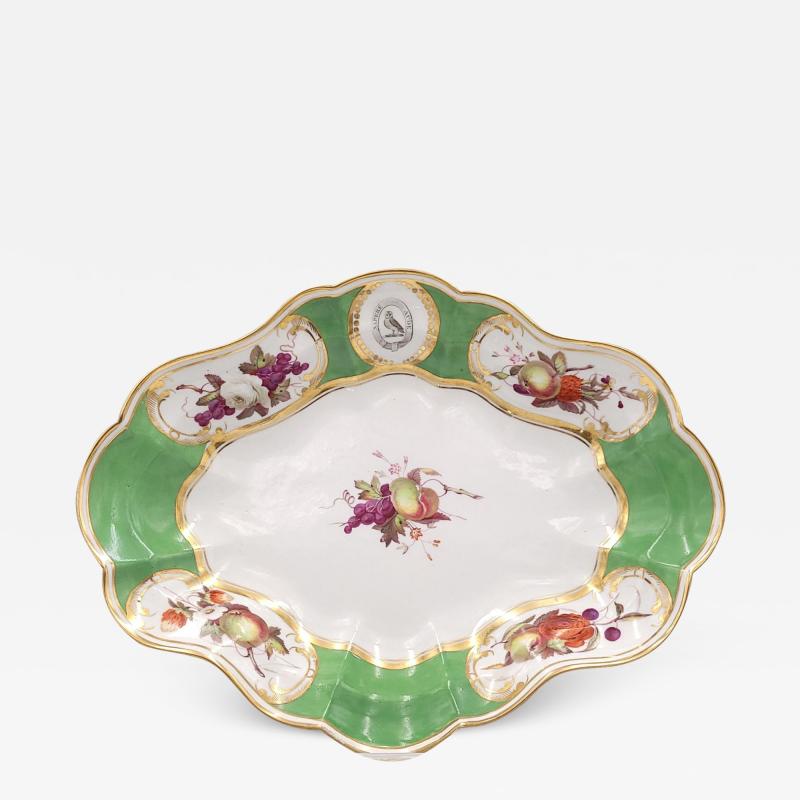 Chamberlains Armorial Oval Dish England circa 1780