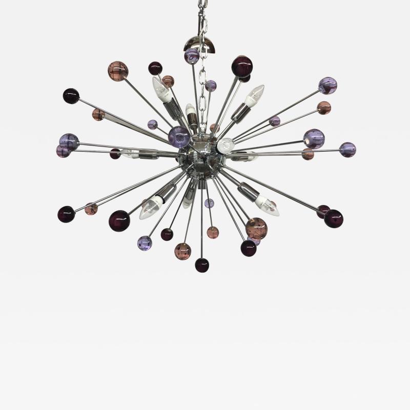 Chandelier murano glass sputnik red italian handmade