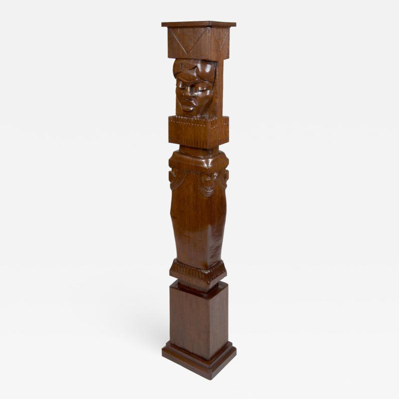 Charles Alphonse Combes Africanist Palmwood Pedestal by Charles Combes