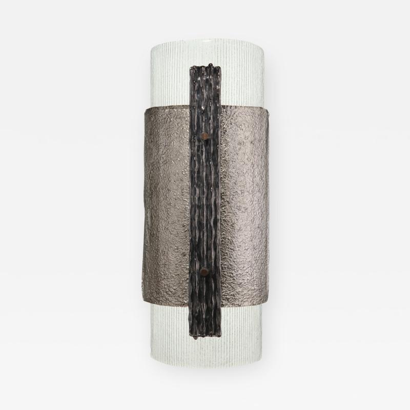 Charles Burnand Elba Sconce in Murano Glass Brutalist Style