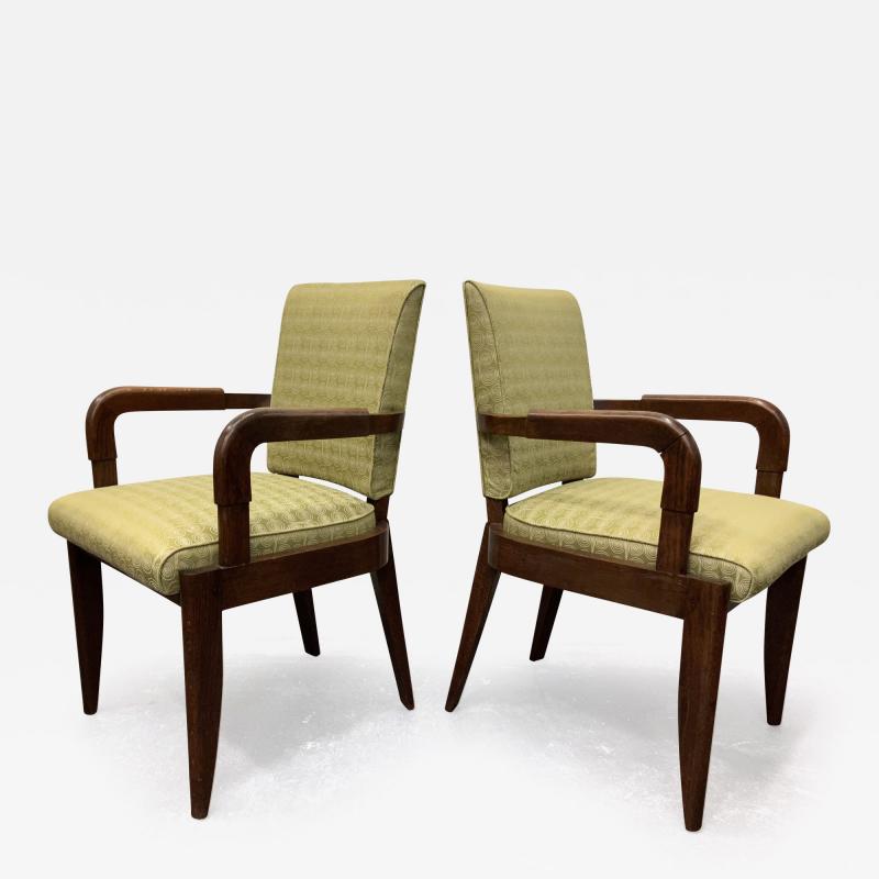 Charles Dudouyt Pair Charles Dudouyt Oak Armchairs