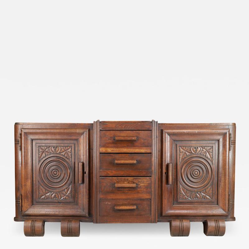 Charles Dudouyt Stunning 1930s Charles Dudouyt brutalist sideboard