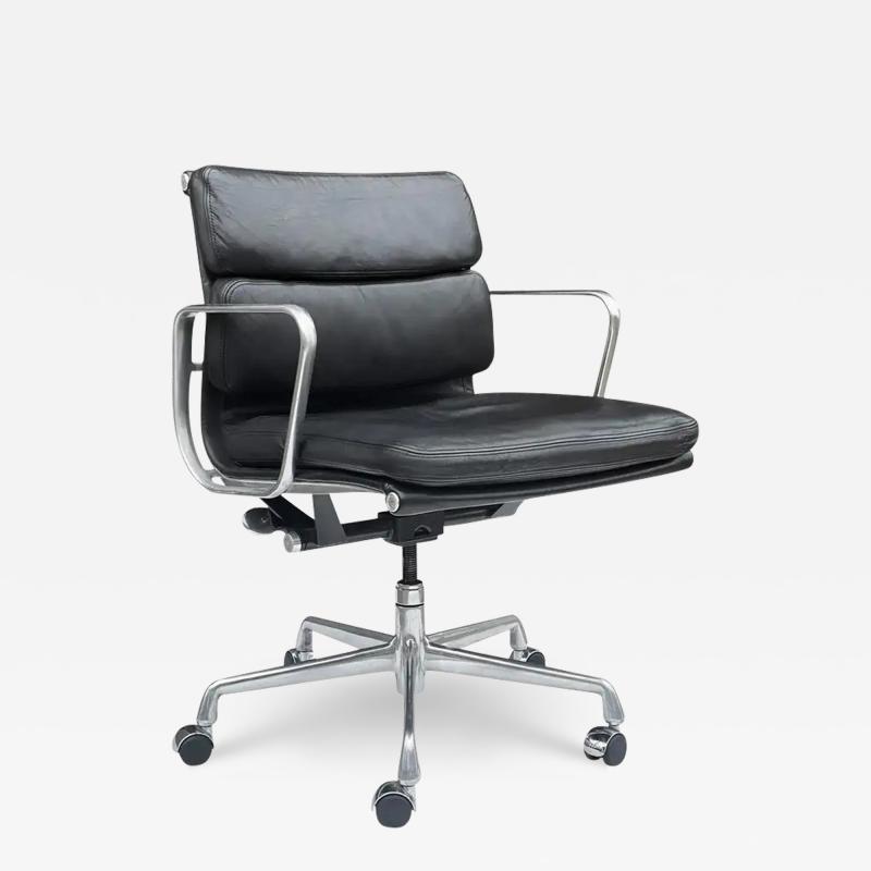 Charles Eames Charles Eames for Herman Miller Aluminum Group Office Chair in Black Leather