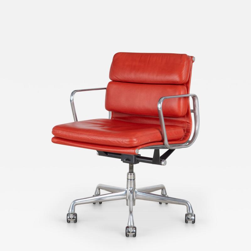 Charles Eames Eames Soft Pad Management Chair in Fire Red Edelman Leather by Herman Miller