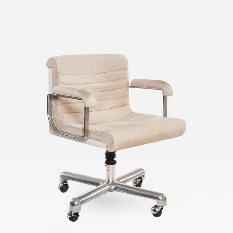 Charles Eames Eames Style White Leather Rolling Desk Chair