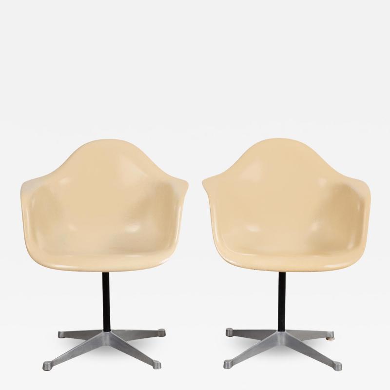 Charles Eames Pair Bucket Fiberglass Swivel Chairs Charles Eames for Herman Miller