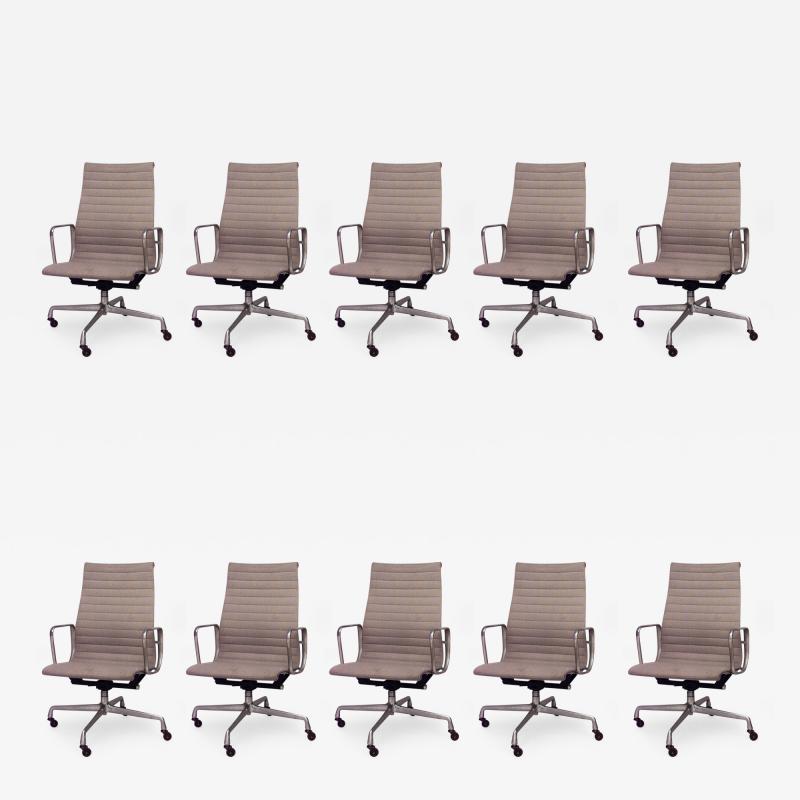 Charles Eames Set of 10 American Post War Design 1950s Aluminum Swivel Conference Chairs