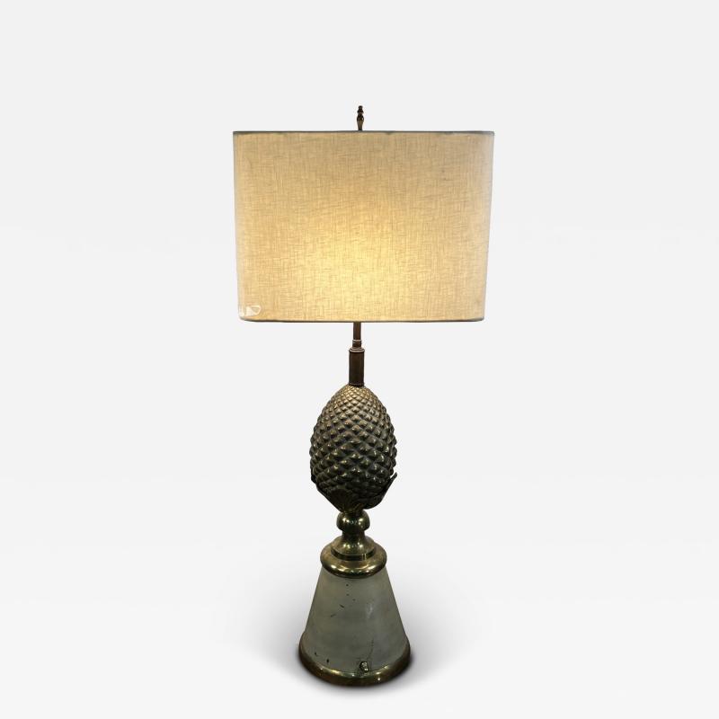 Charles Fils HOLLYWOOD REGENCY BRASS PINEAPPLE LAMP IN THE MANNER OF MAISON CHARLES