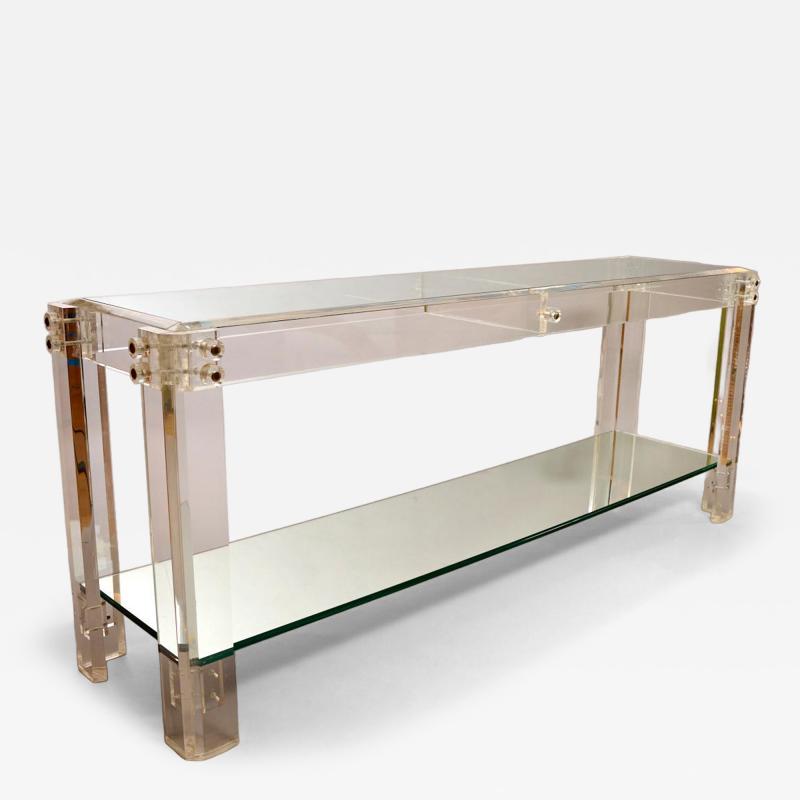 Charles Hollis Jones Acrylic glass and mirror console c1970 att Hollis Jones