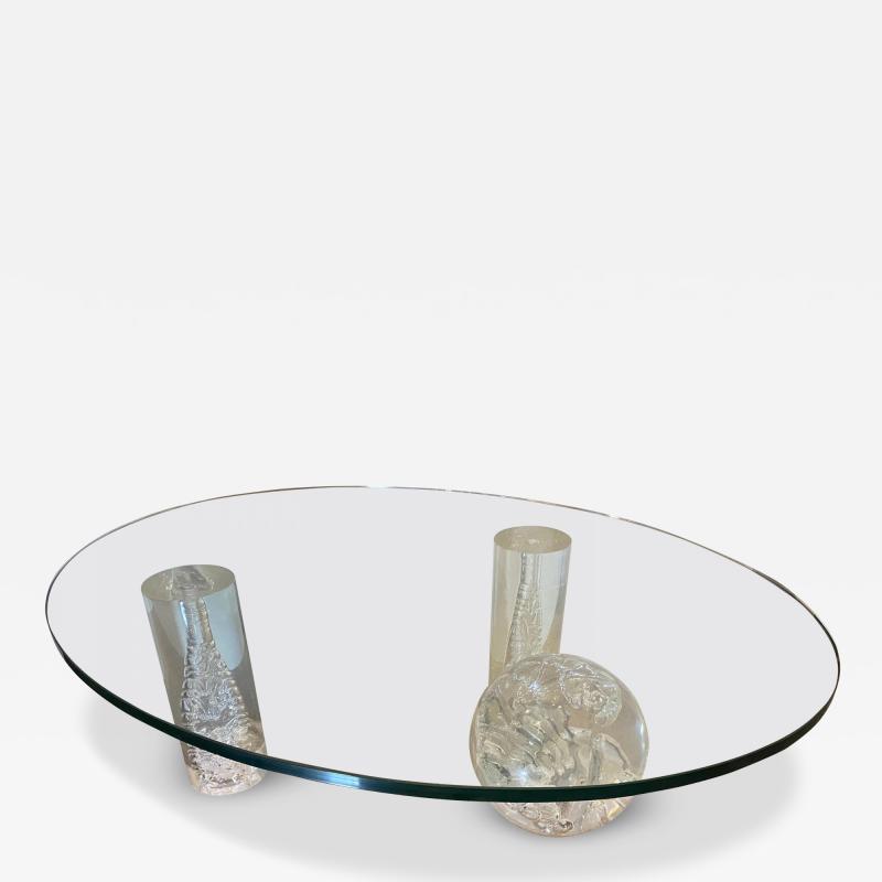 Charles Hollis Jones American Modern Lucite and Glass Coffee Table Charles Hollis Jones