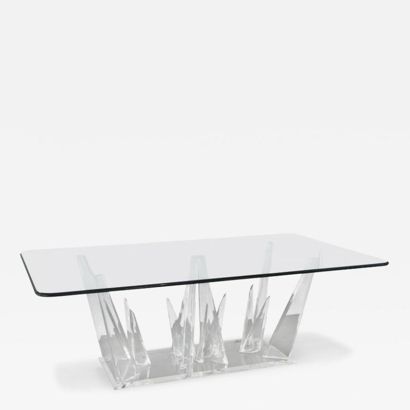 Charles Hollis Jones American Modern Lucite and Glass Dining or Center Table Charles Hollis Jones