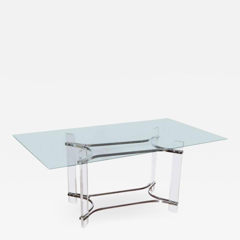 Charles Hollis Jones Charles Hollis Jones Glass and Lucite Console Table