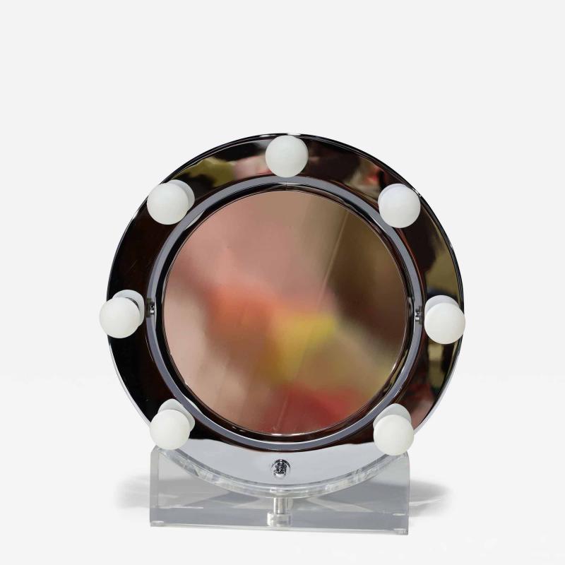 Charles Hollis Jones Charles Hollis Jones Lucite and Chrome Makeup Mirror with Magnifying Feature