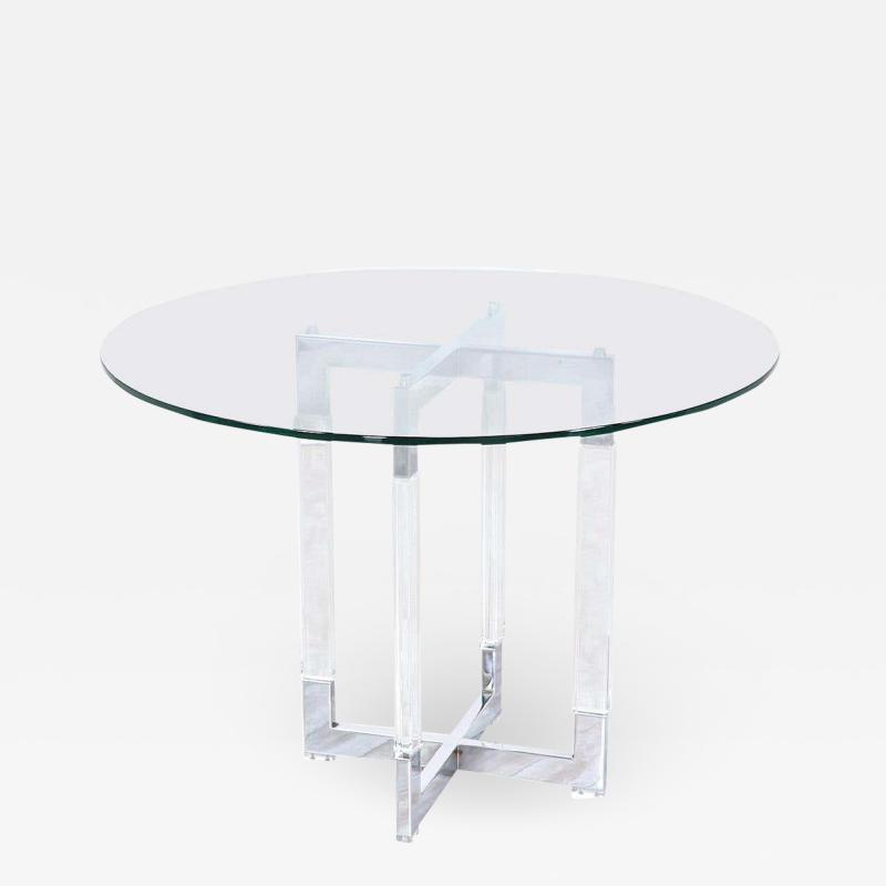 Charles Hollis Jones Charles Hollis Jones Metric Chrome Lucite Dining Table