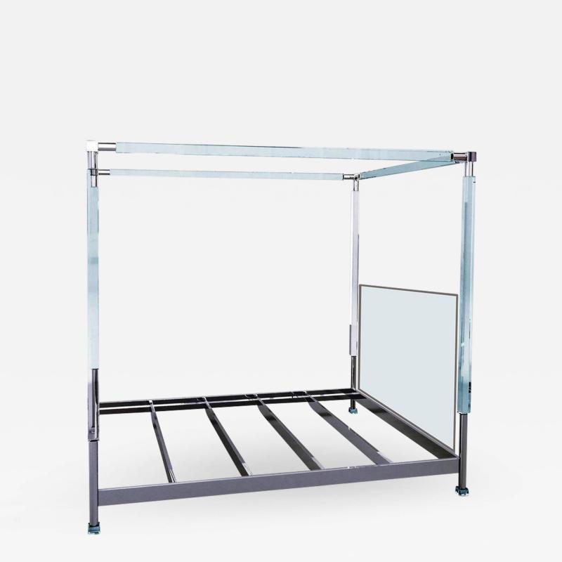 Charles Hollis Jones Charles Hollis Jones Stallone Bed in Lucite and Nickel