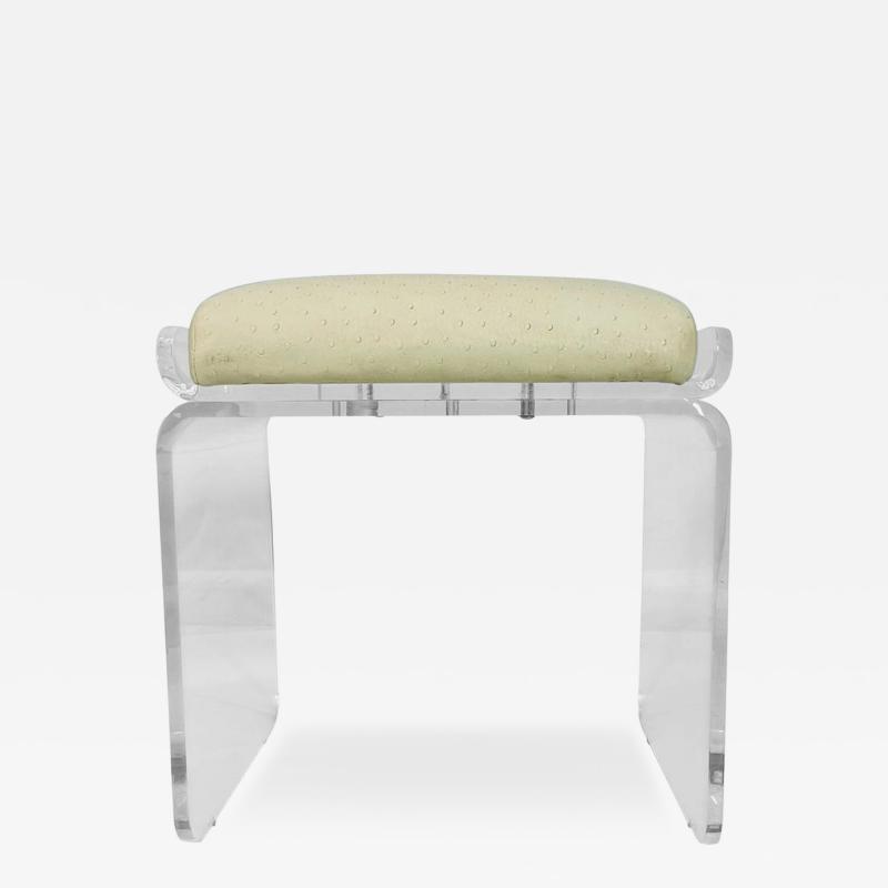 Charles Hollis Jones Lucite Leather Vanity Swivel Stool by Charles Hollis Jones USA 1960s