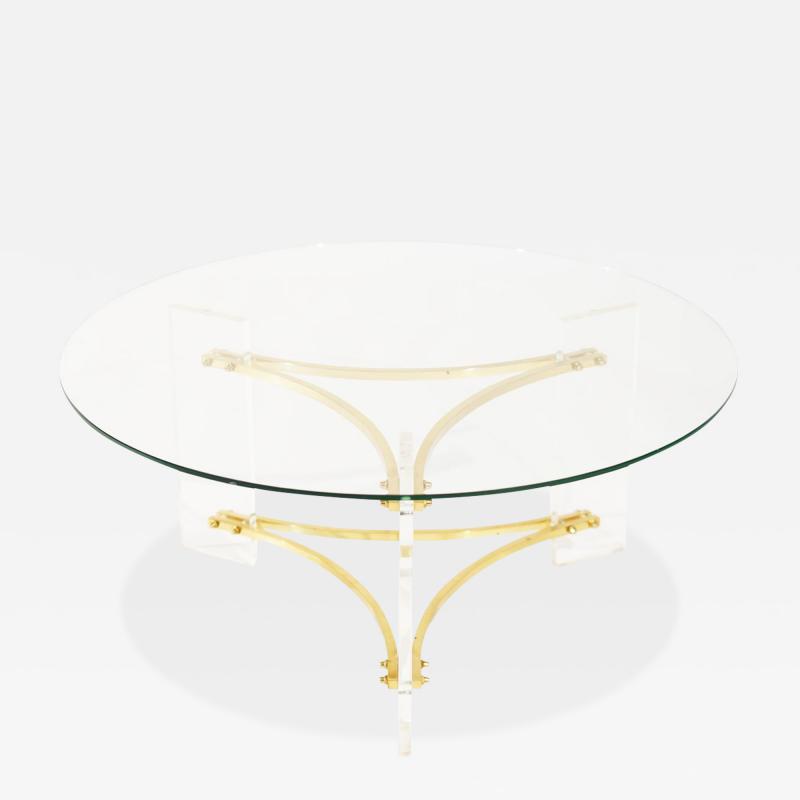 Charles Hollis Jones Lucite and Brass Coffee Table by Charles Hollis Jones C 1970s