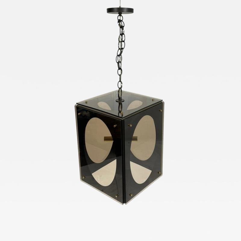 Charles Hollis Jones Marian Jamieson Hollis Lucite Bronze Pendant Light Charles Hollis Jones