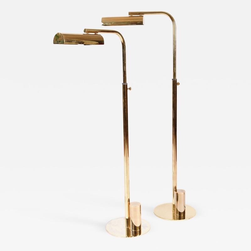 Charles Hollis Jones Pair of 1960s American brass floor lamps by Charles Hollis Jones