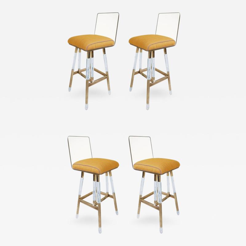 Charles Hollis Jones Set of Four Charles Hollis Jones Barstools from the Metric Collection Signed