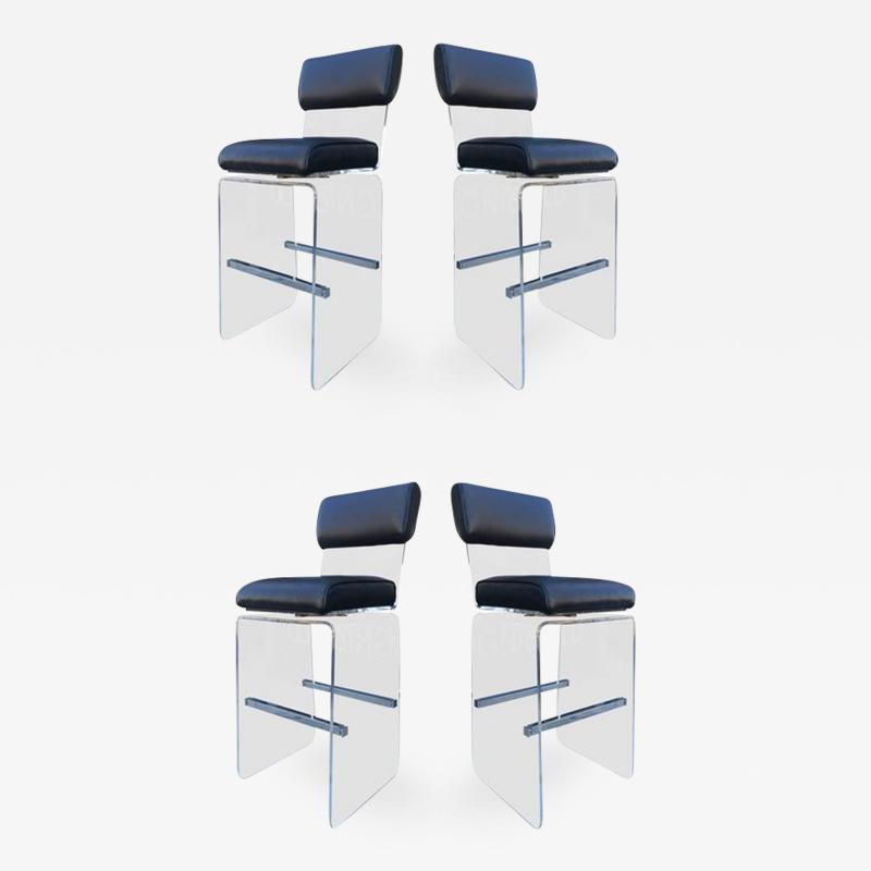 Charles Hollis Jones Set of Four Waterfall Bar Stools by Charles Hollis Jones