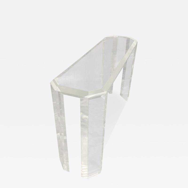 Charles Hollis Jones Signed 1974 Lucite Console Table by Charles Hollis Jones Los Angeles