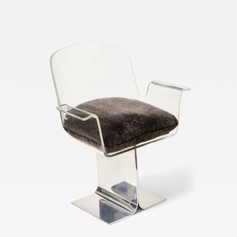 Charles Hollis Lucite and Chrome Desk Chair by Charles Hollis United States c 1970