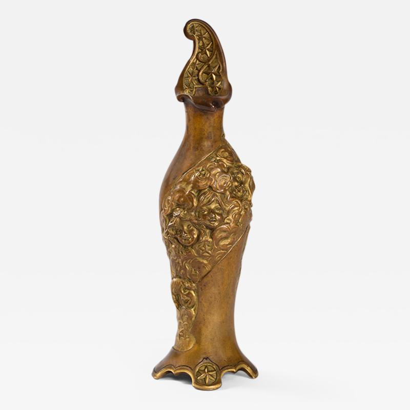 Charles Karl Korschann French Art Nouveau Patinated Bronze Vase