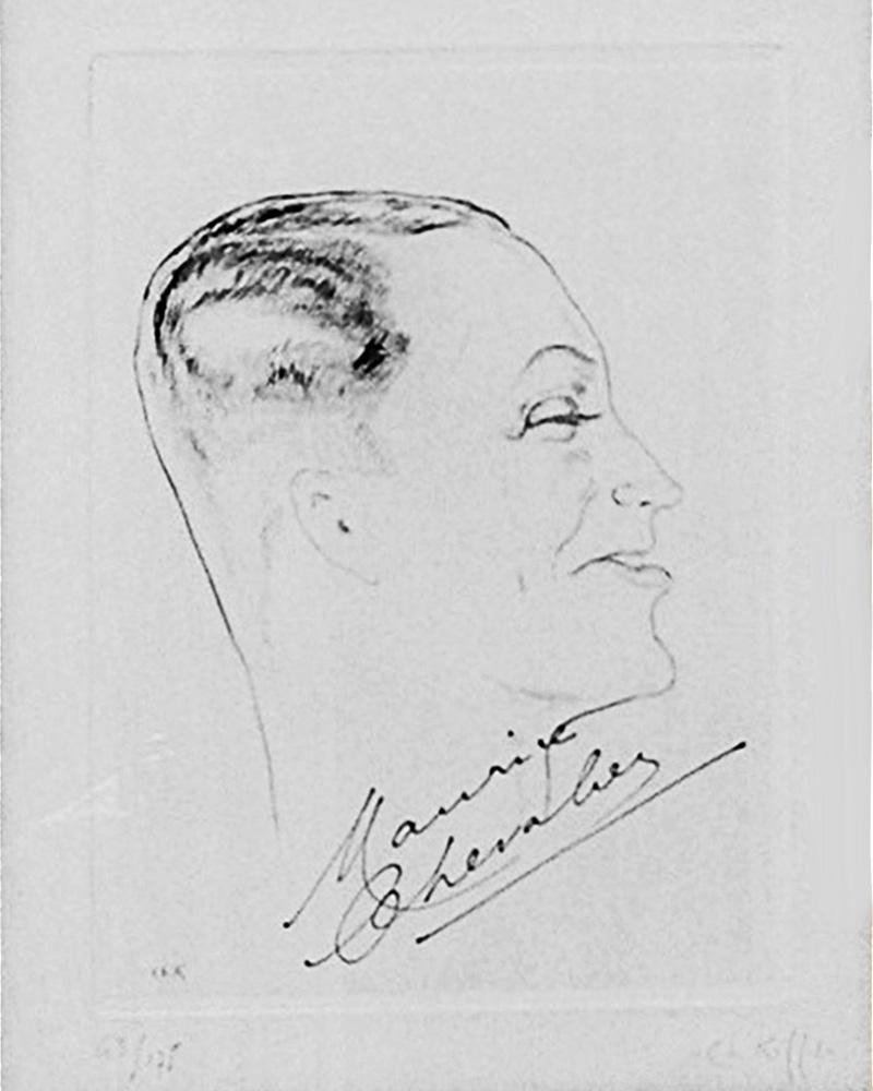 Charles Kieffer 4 Maurice Chevalier Signed Etchings by Charles Kiffer