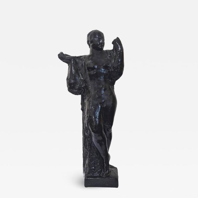 Charles Malfray Bronze Sculpture of a Draped Woman