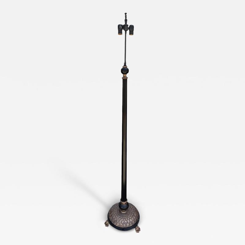 Charles Pollock Charles Pollock for William Switzer Giltwood Ebony Turtle Back Floor Lamp