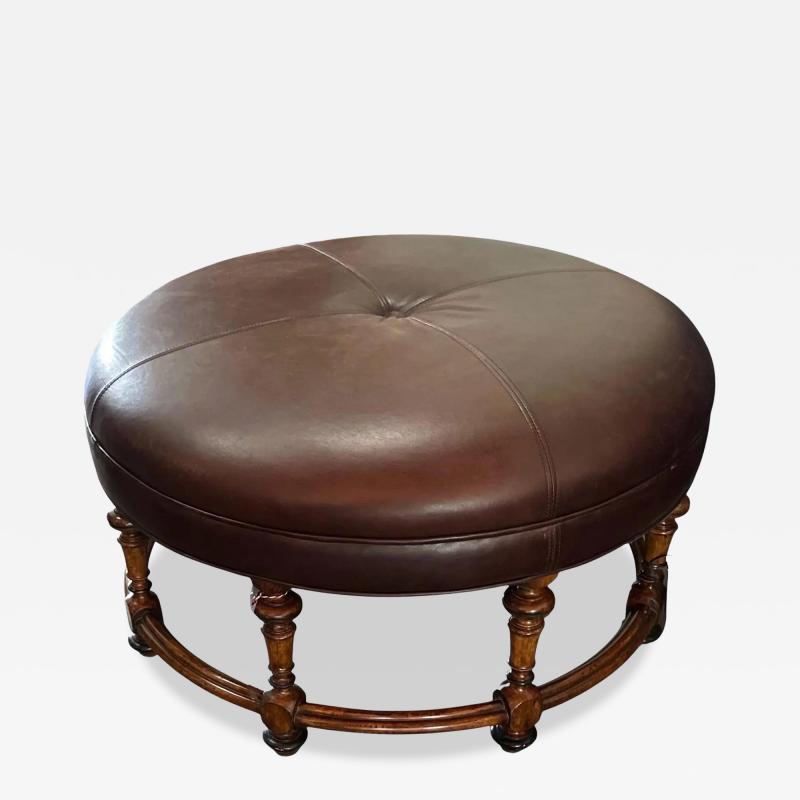 Charles Pollock Charles Pollock for William Switzer Walnut Round Ottoman Footstool