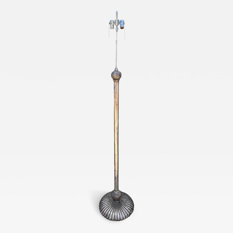 Charles Pollock Charles Pollock for William Switzer White Gold Art Deco Giltwood Floor Lamp