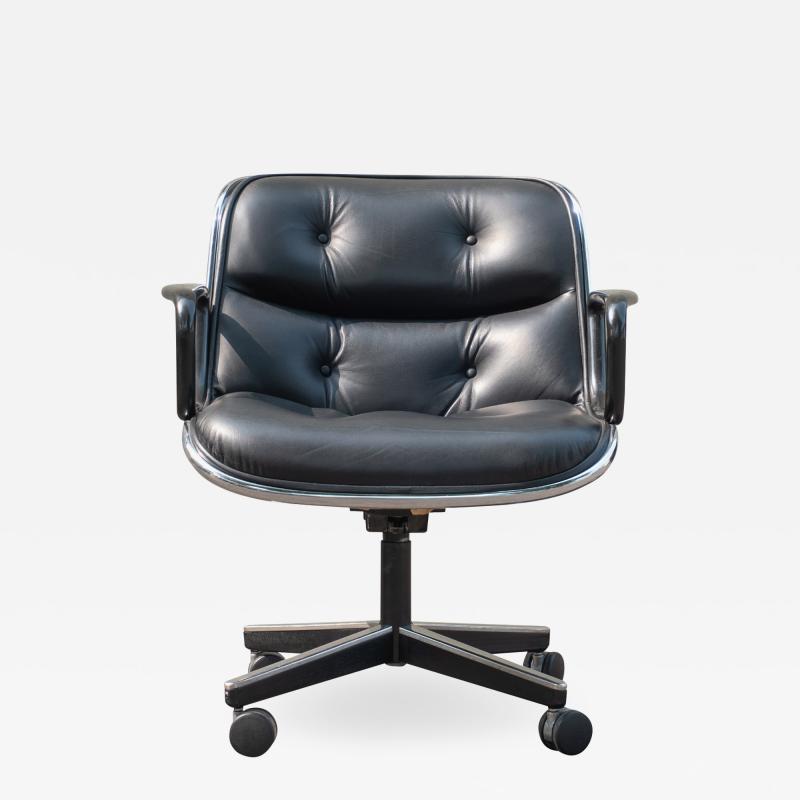 Charles Pollock Pollock Executive Chairs in Black Leather by Charles Pollock for Knoll