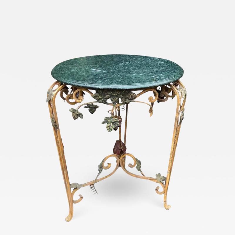 Charles Pollock Venetian Style Charles Pollock for William Switzer Tole Iron Marble Table