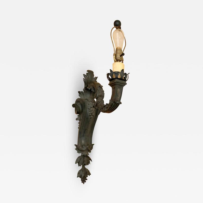 Charles Pollock Vintage Charles Pollock Italian Bronze Light Fixture Sconce