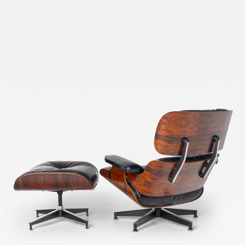 Charles Ray Eames 3rd Gen Eames Lounge Chair and Ottoman in Brazilian Rosewood Black Leather