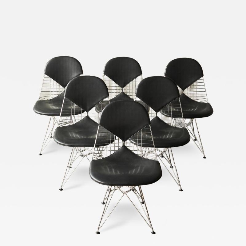 Charles Ray Eames Charles and Ray Eames Set of 6 Bikini Wire Frame Chairs Vitra 1980s