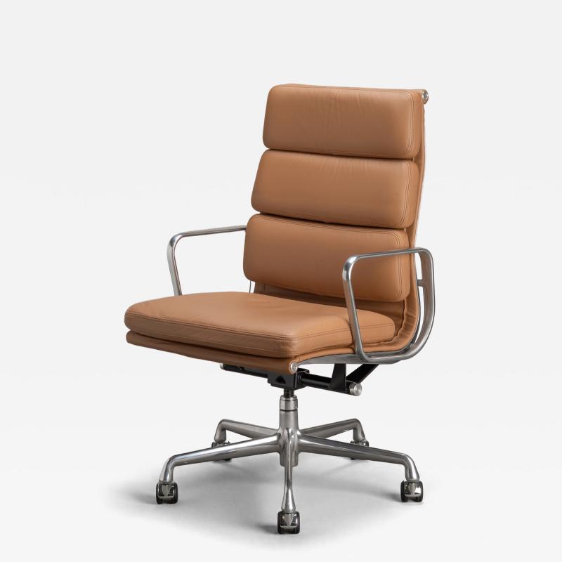 Charles Ray Eames Eames Soft Pad Executive Chairs in Butterscotch Leather by Herman Miller