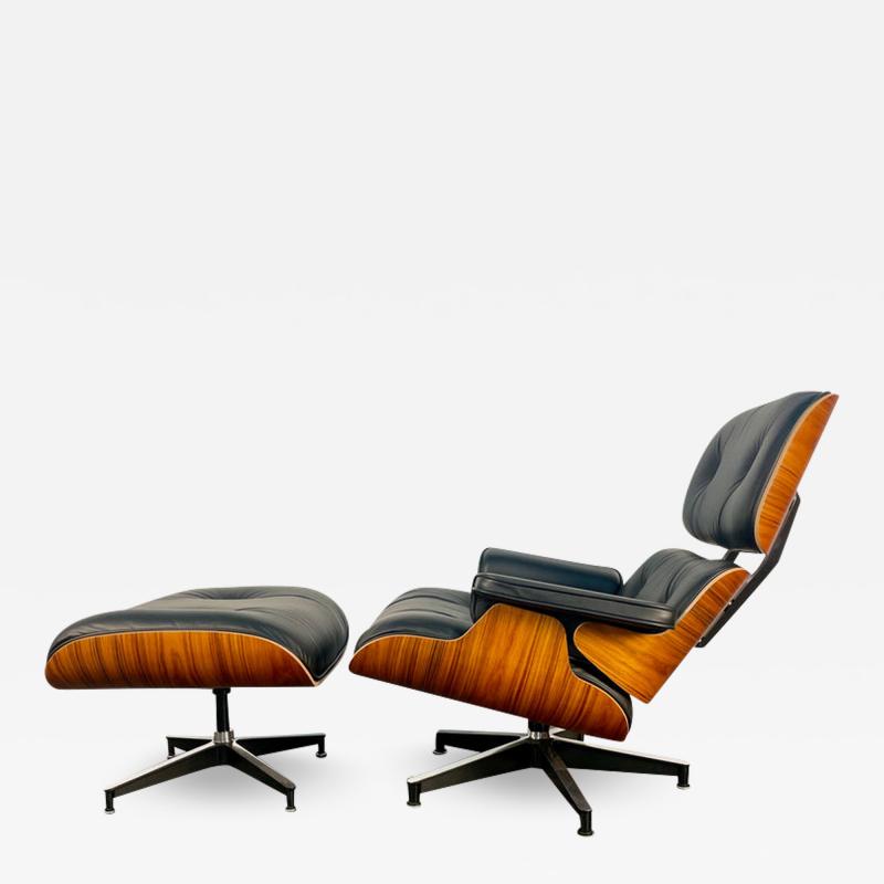 Charles Ray Eames New Tall Eames Lounge Chair in Palisander and Black Leather