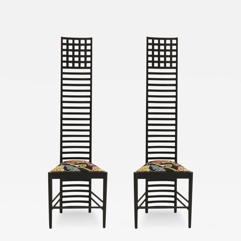 Charles Rennie Mackintosh Mid Century Modern Mackintosh 292 Hill House 1 Italian Pair of Ashwood Chairs