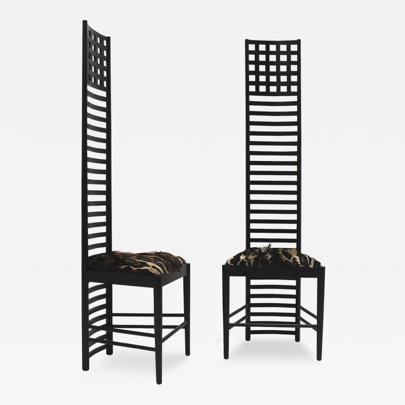 Charles Rennie Mackintosh Mid Century Modern Mackintosh 292 Hill House 1 Italian Pair of Ashwood Chairs
