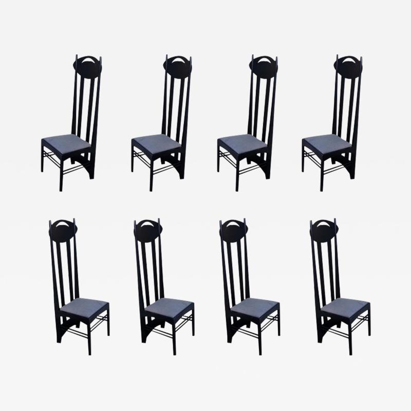 Charles Rennie Mackintosh Set of 8 Argyle Chairs by Charles R Mackintosh for Atelier International