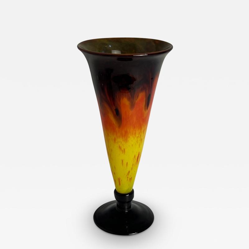 Charles Schneider Art Deco Glass Vase by Charles Schneider