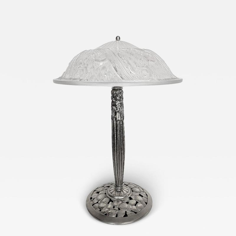 Charles Schneider French Art Deco Table Lamp by Schneider